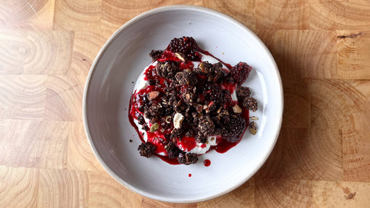 Greek Yoghurt & Berry Compote with Grain-Free Cocoa Granola