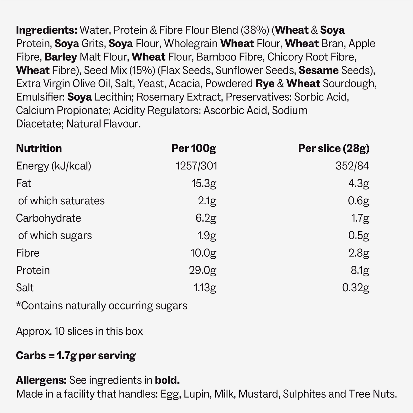 Low Carb Multigrain Seeded Loaf