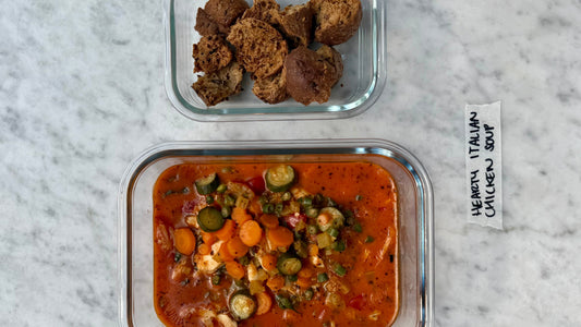 Italian Chicken Soup with Parmesan & Low Carb Croutons