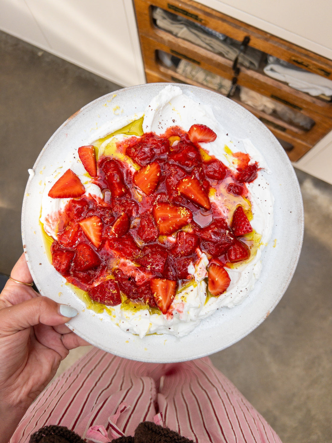Strawberries, Labneh & Olive Oil