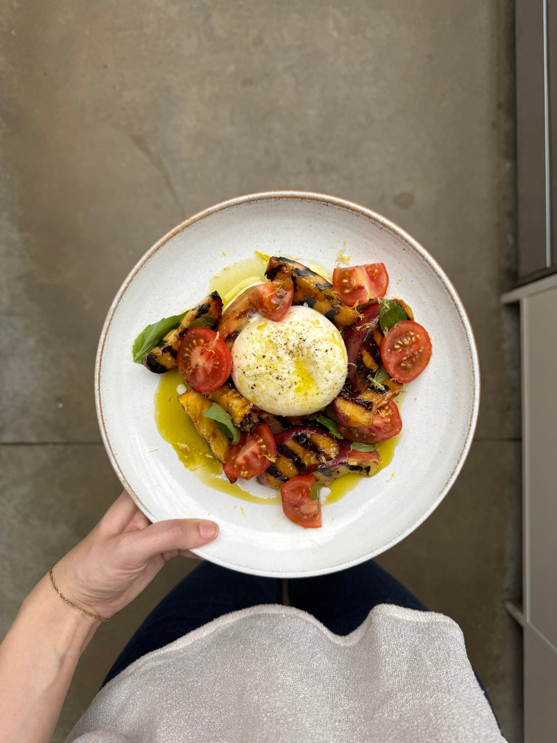 Charred Nectarine & Burrata Salad