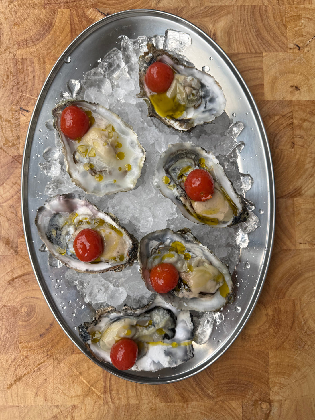 Oysters with Slow-Confit Tomatoes