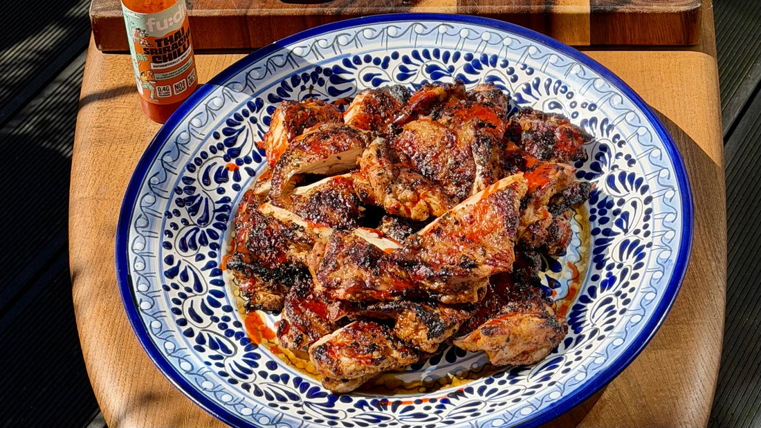 BBQ Sriracha Glazed Chicken Thighs