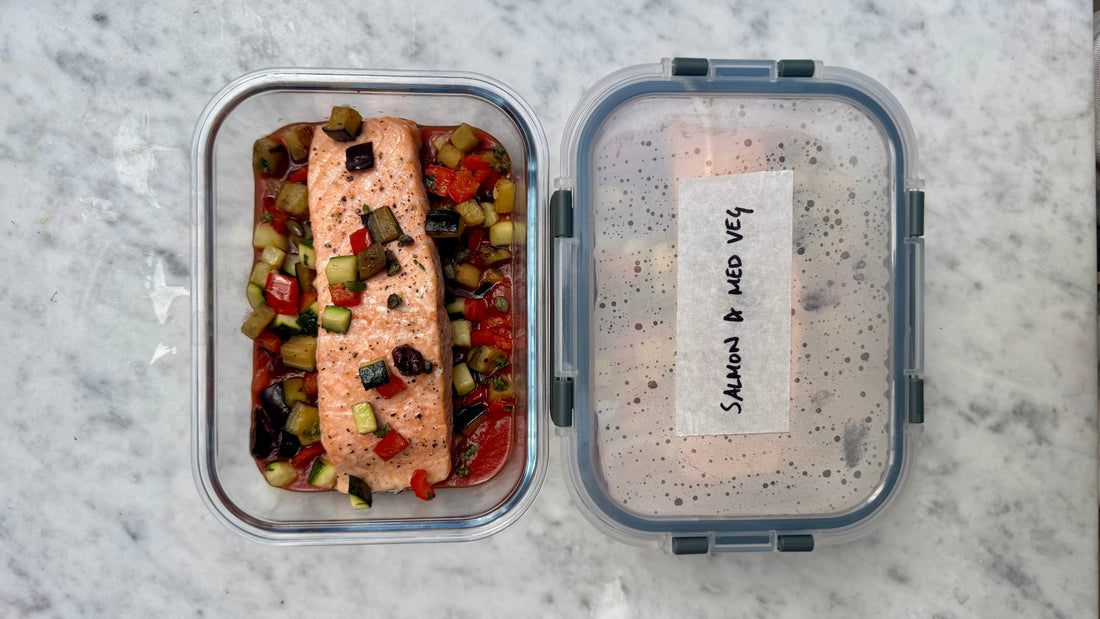 Salmon with Mediterranean Vegetables