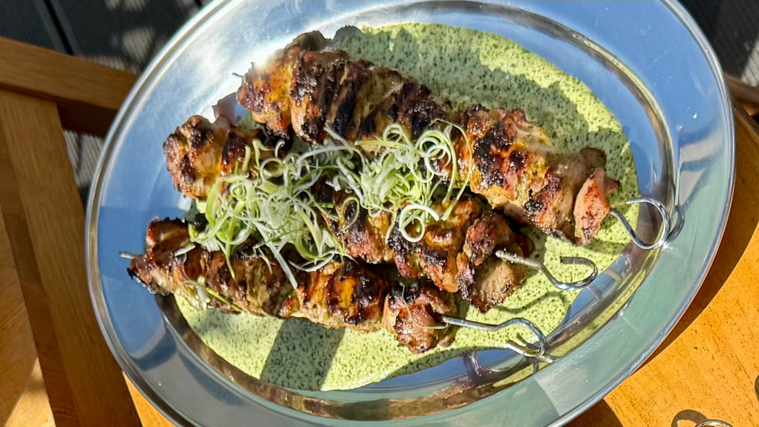 BBQ Aji Verde Chicken Skewers