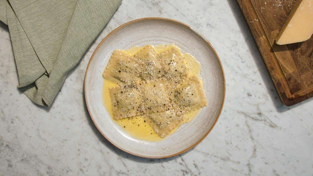 High Protein, Low Carb Spinach & Ricotta Ravioli with a Silky Butter Sauce