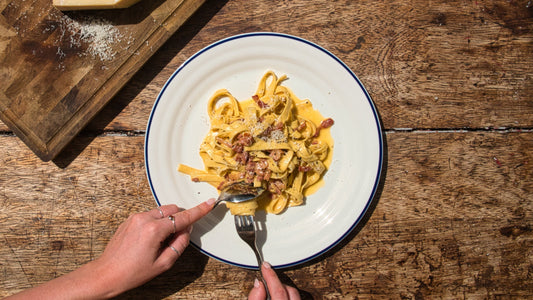 High Protein, Low Carb Carbonara Tagliatelle