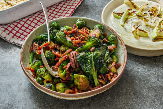 Brussels Sprouts with Crispy Pancetta & Toasted Pecans