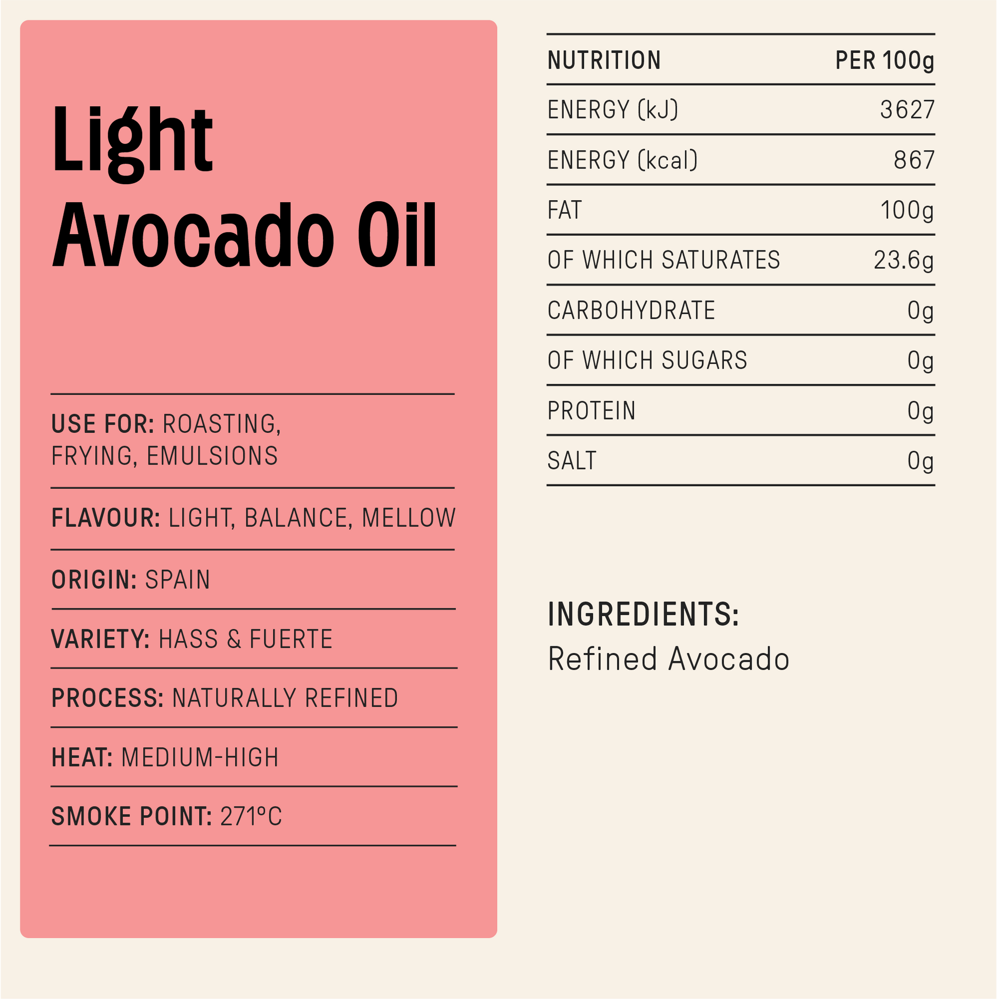 Spanish Light Avocado Oil 500ml