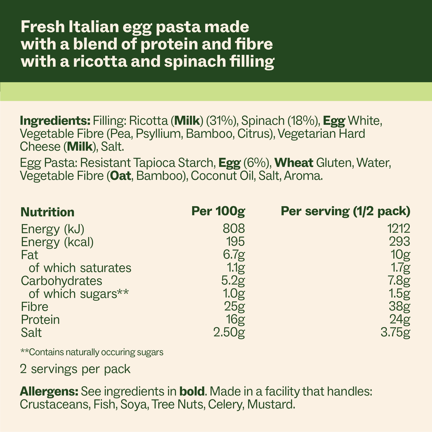 High Protein, Low-Carb Fresh Egg Pasta - 4 Pack