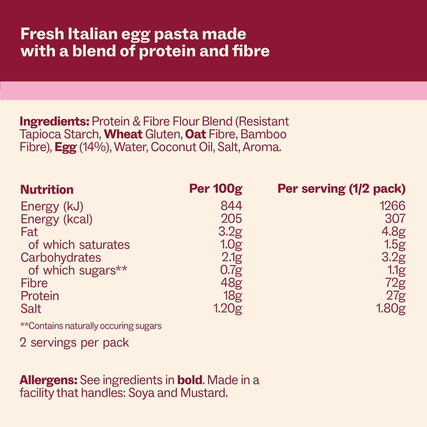 High Protein, Low-Carb Fresh Egg Pasta - 4 Pack