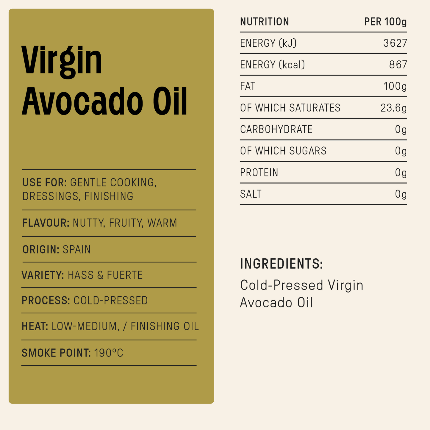 Spanish Virgin Avocado Oil 500ml